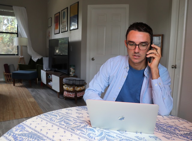 remote working solutions - man in home office